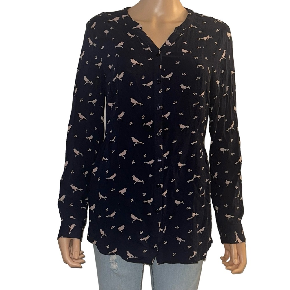 Modcloth Trusty Travel Bird Print Top View 4